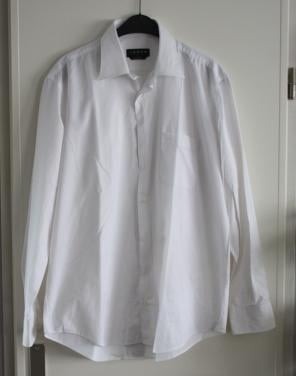 Wit overhemd met verticale strepen maat L 42