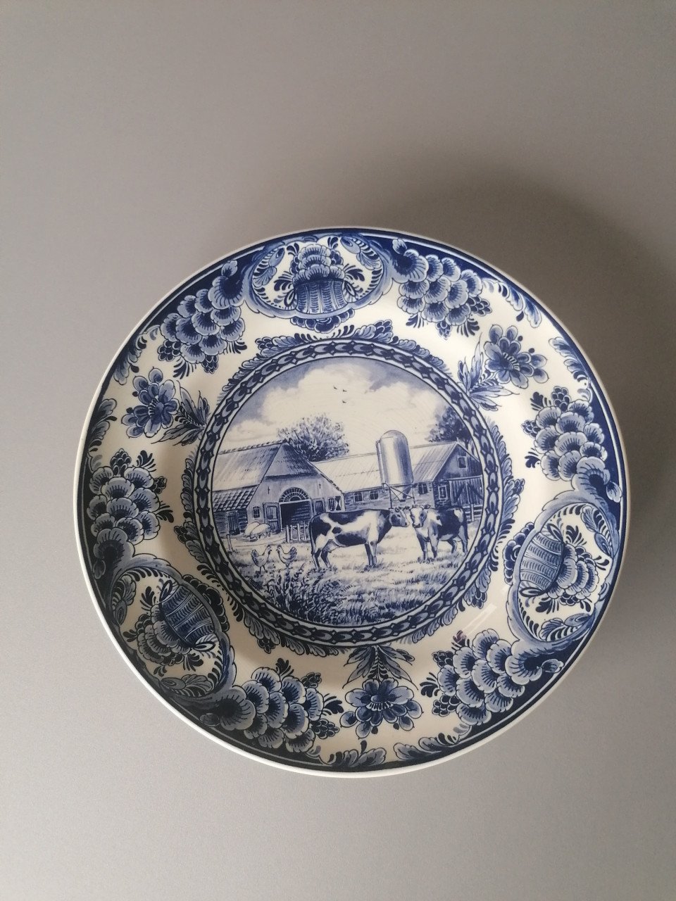 Origineel Delfts blauw bord 75 jaar chv