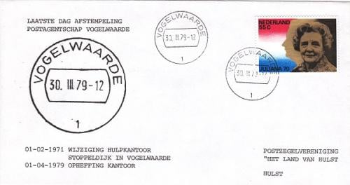 Laatste Dag Afstempeling Postagentschap Vogelwaarde