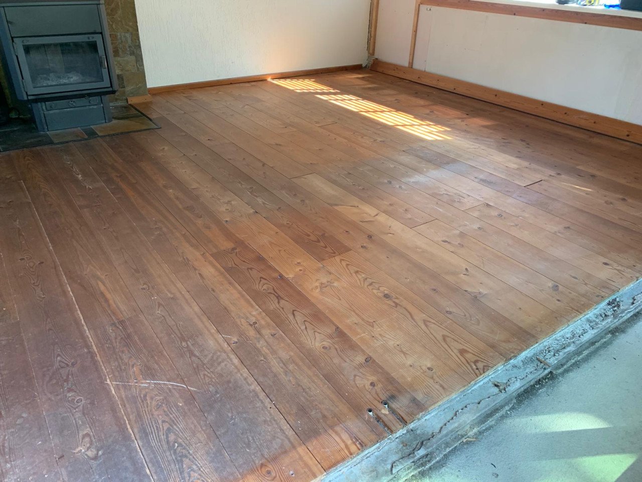 Oude massief houten  vloer