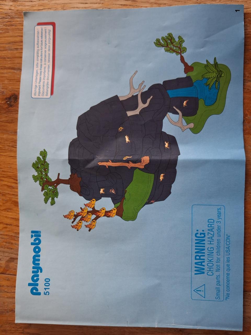 Playmobil grotbewoners met speren, dierenhuid vuur dieren set 5100