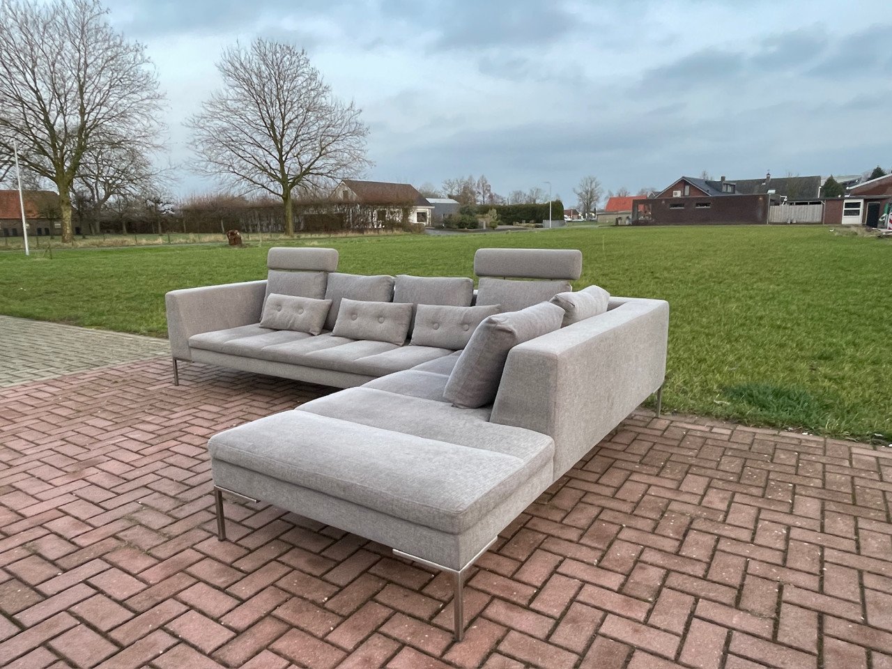 GRATIS LEVERING HEEL NL Montel Grijs Stoffen Hoekbank