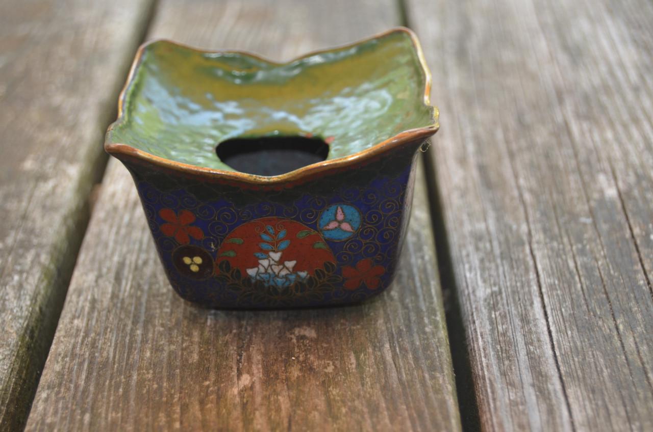 Cloisonné inktpothoudertje in goede staat.