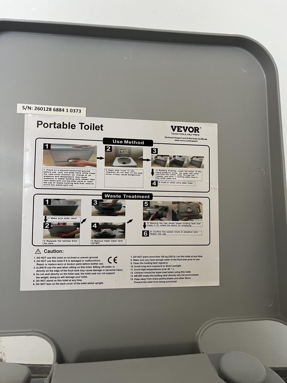 Vevor Draagbaar Chemisch Toilet