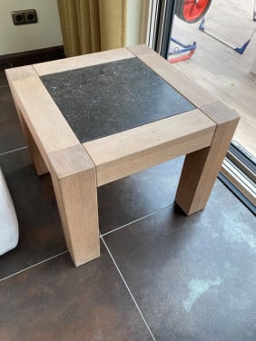 Massief eikenhouten bijzettafel whitewash