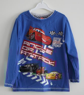 Blauw cars shirt maat 116