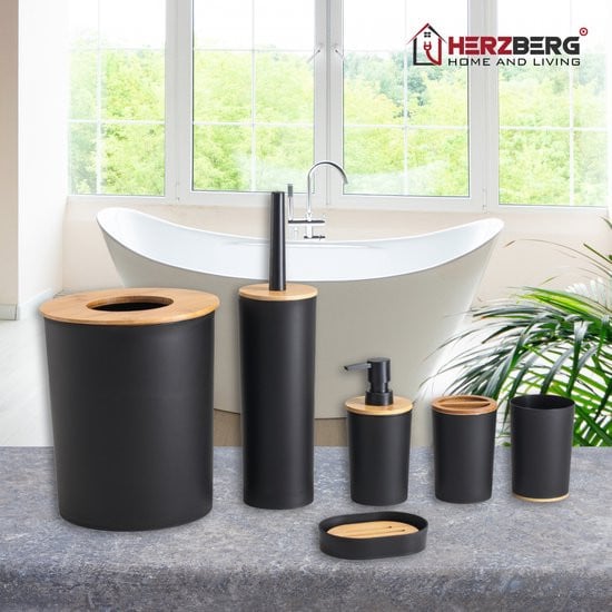 6 Delige Badkamer set Mat Zwart