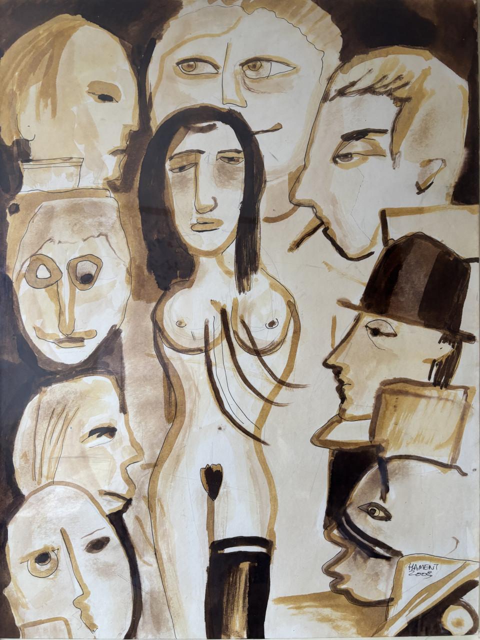 Vroeg werk van Jan-Willem Hament.  Gesigneerd 2003