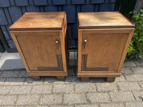 2 Antieke nachtkastjes Art Deco stijl