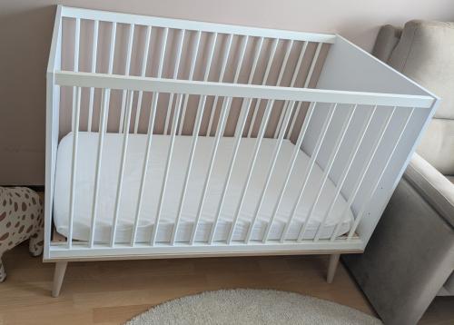 Quax ledikant Flow white & oak