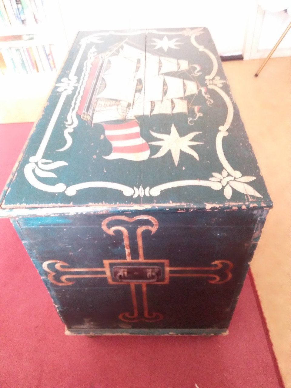 Houten kist met lade