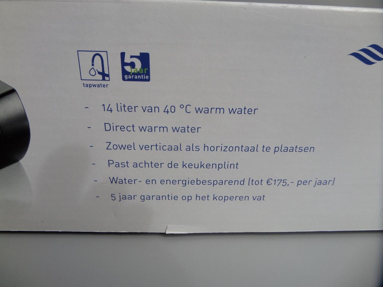 Boiler Close in van Daalderop EASY line Is een maal gevuld voor een test