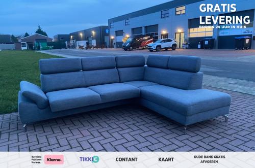 GRATIS LEVERING HEEL NL Montel Grijze Hoekbank