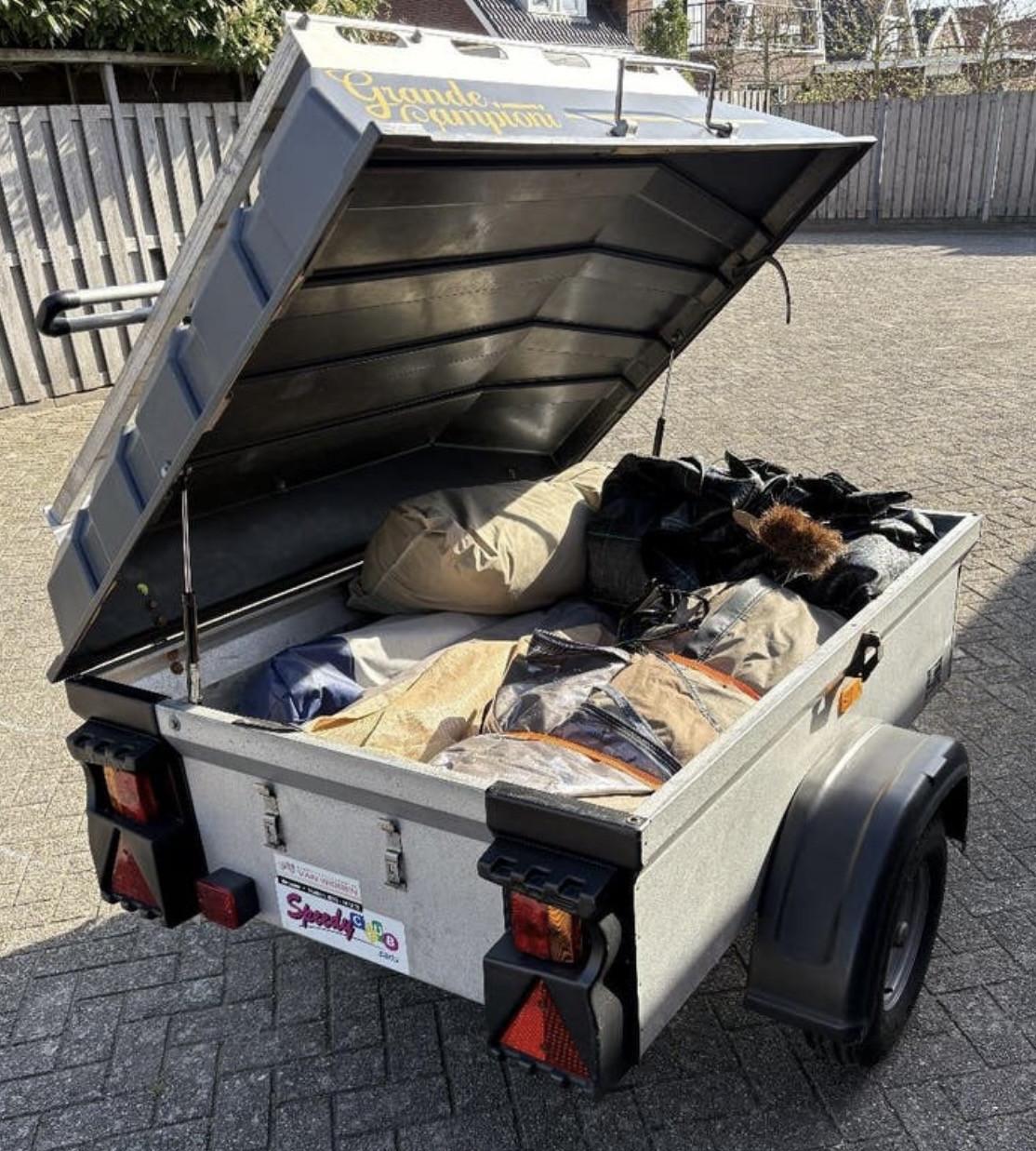 Bagagewagen / Aanhangwagen met deksel fietsendrager en bagagerek