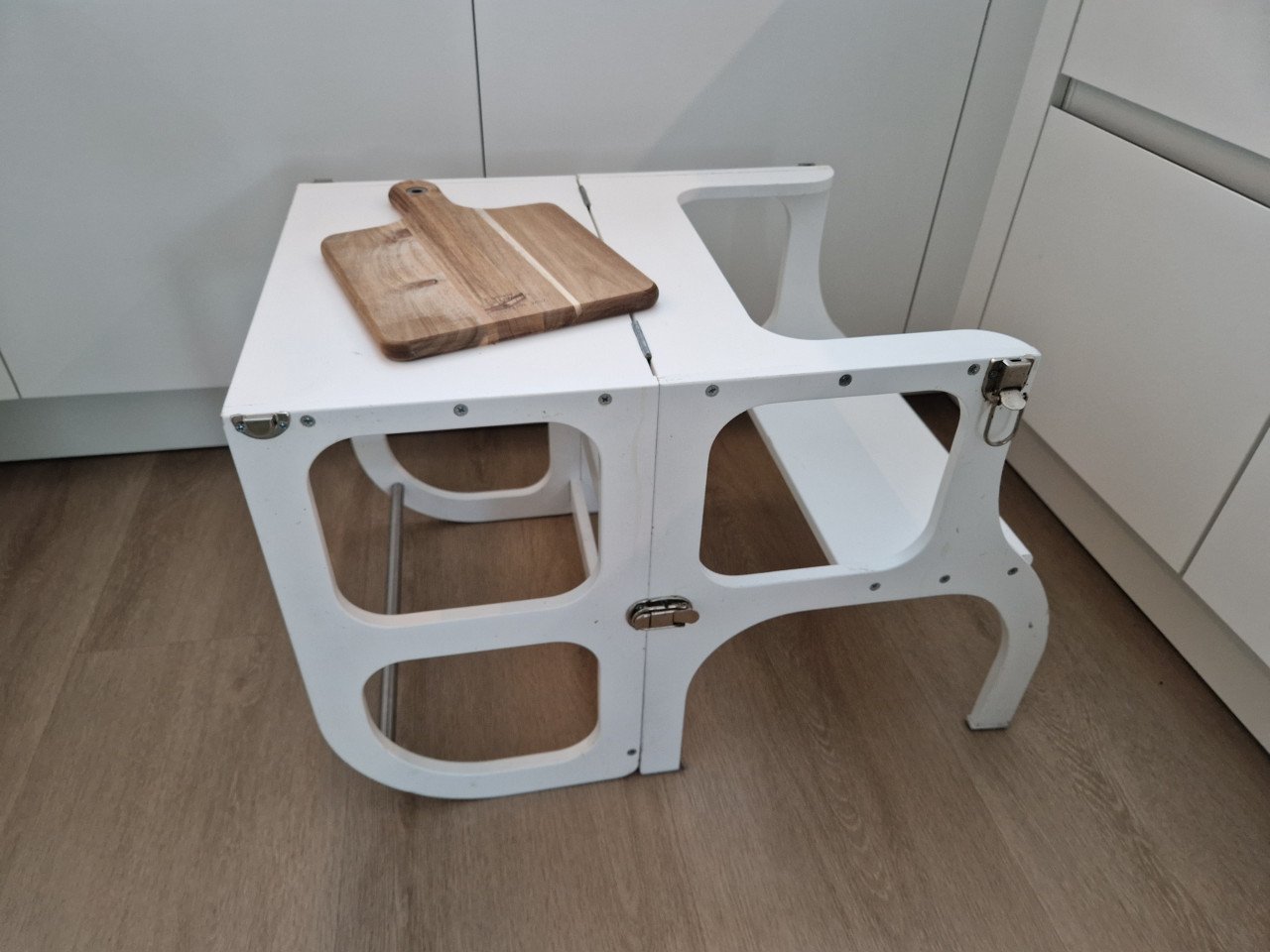 Ette Tete Houten leertoren Step'n sit - Wit met zilver