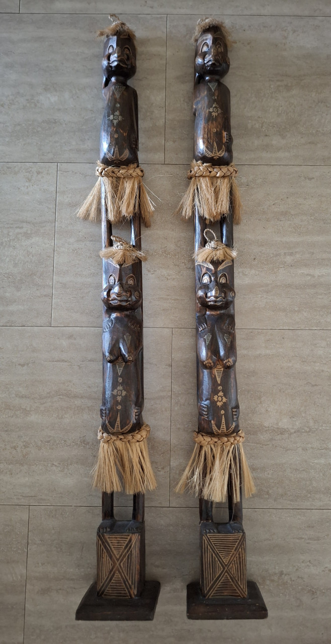 Houten Beelden, 2 stuks, 100 cm