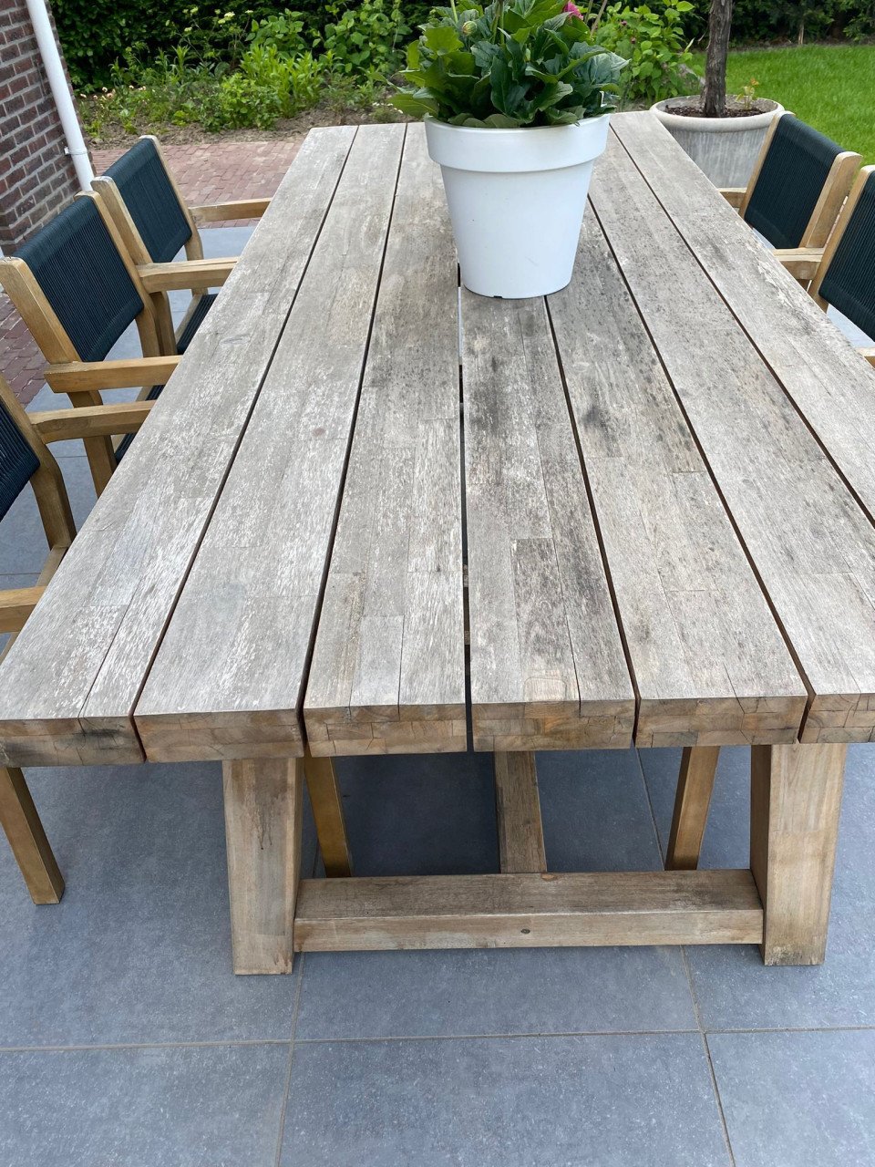Houten tuinset met 6 stoelen 235x100 cm GOEDKOOP