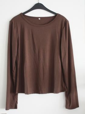 Shirt rood bruin met rib stof maat xxl