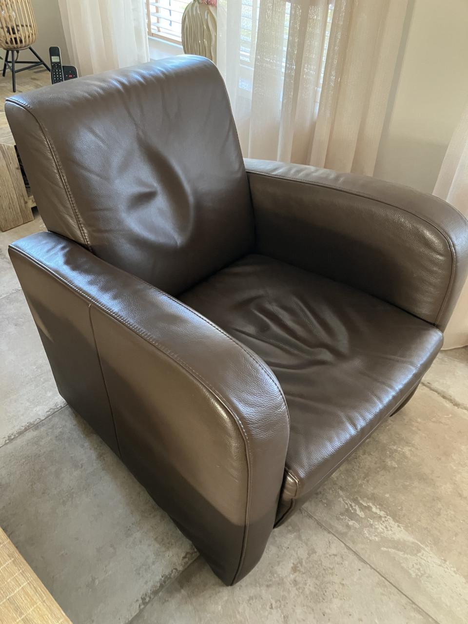 2 lederen  fauteuils