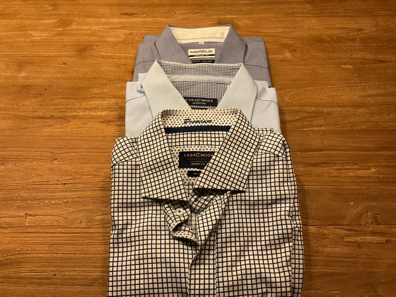 3 strijkvrije overhemden, mt 44  CasaModa en Marvelis
