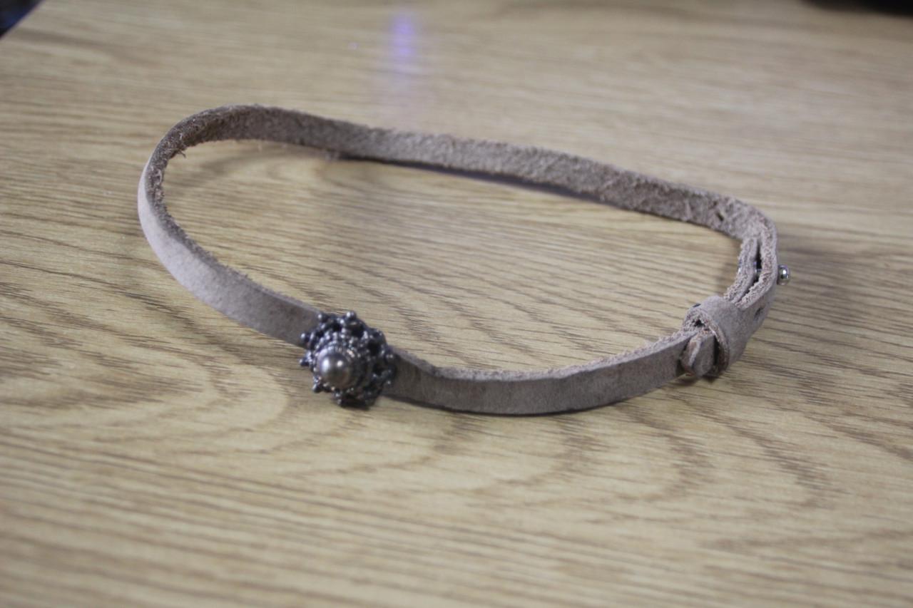 Leren honden halsbandje met zeeuwse knoop