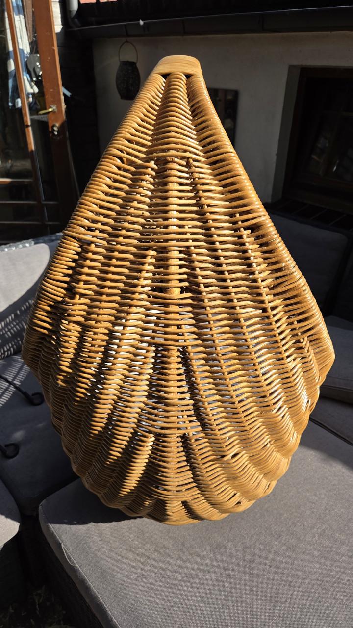 Vintage Wieg Rotan met Matras en Onderstel