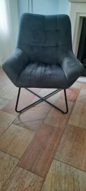 Donkergrijze stoffen fauteuil