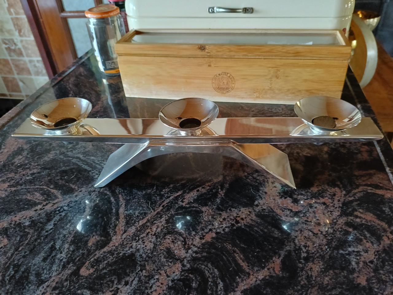 Vintage verzilverde kandelaar