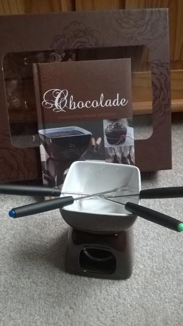CHOCOLADE FONDUESET voor 2 personen.