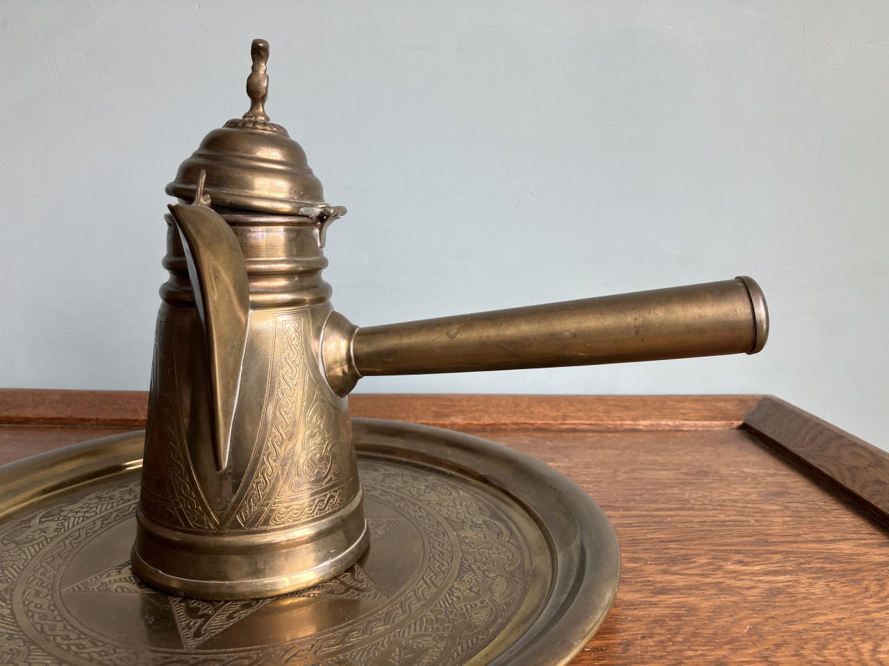 Mooie, bijzondere, vintage arabische koffieset uit Nazareth