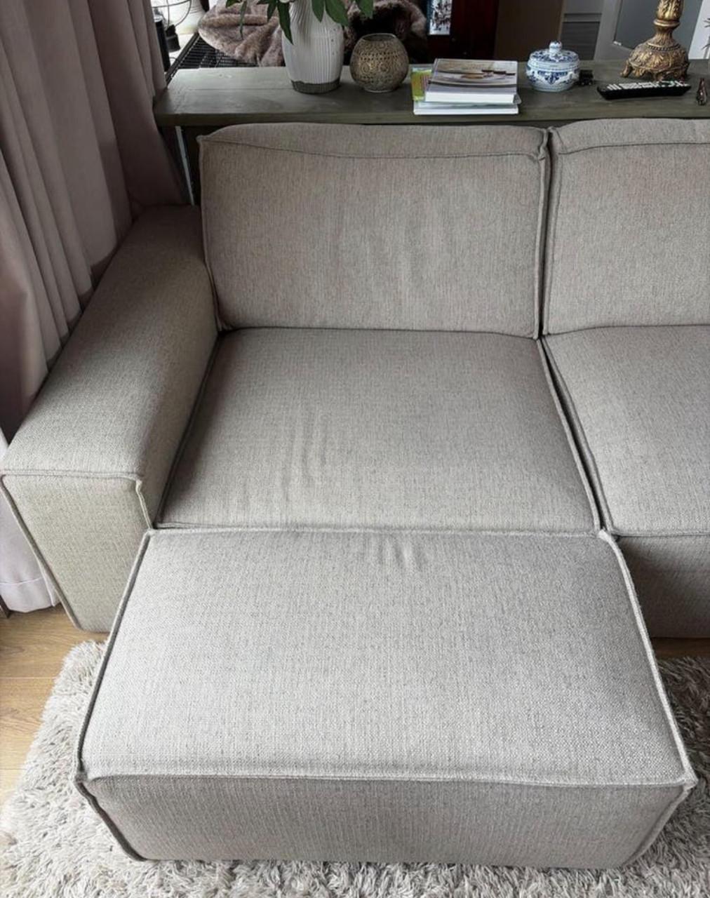 Modulaire bank met poef James Karwei Taupe