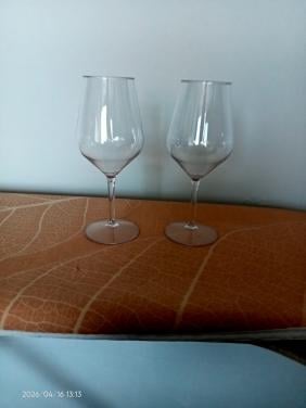 2 plastic wijn glazen