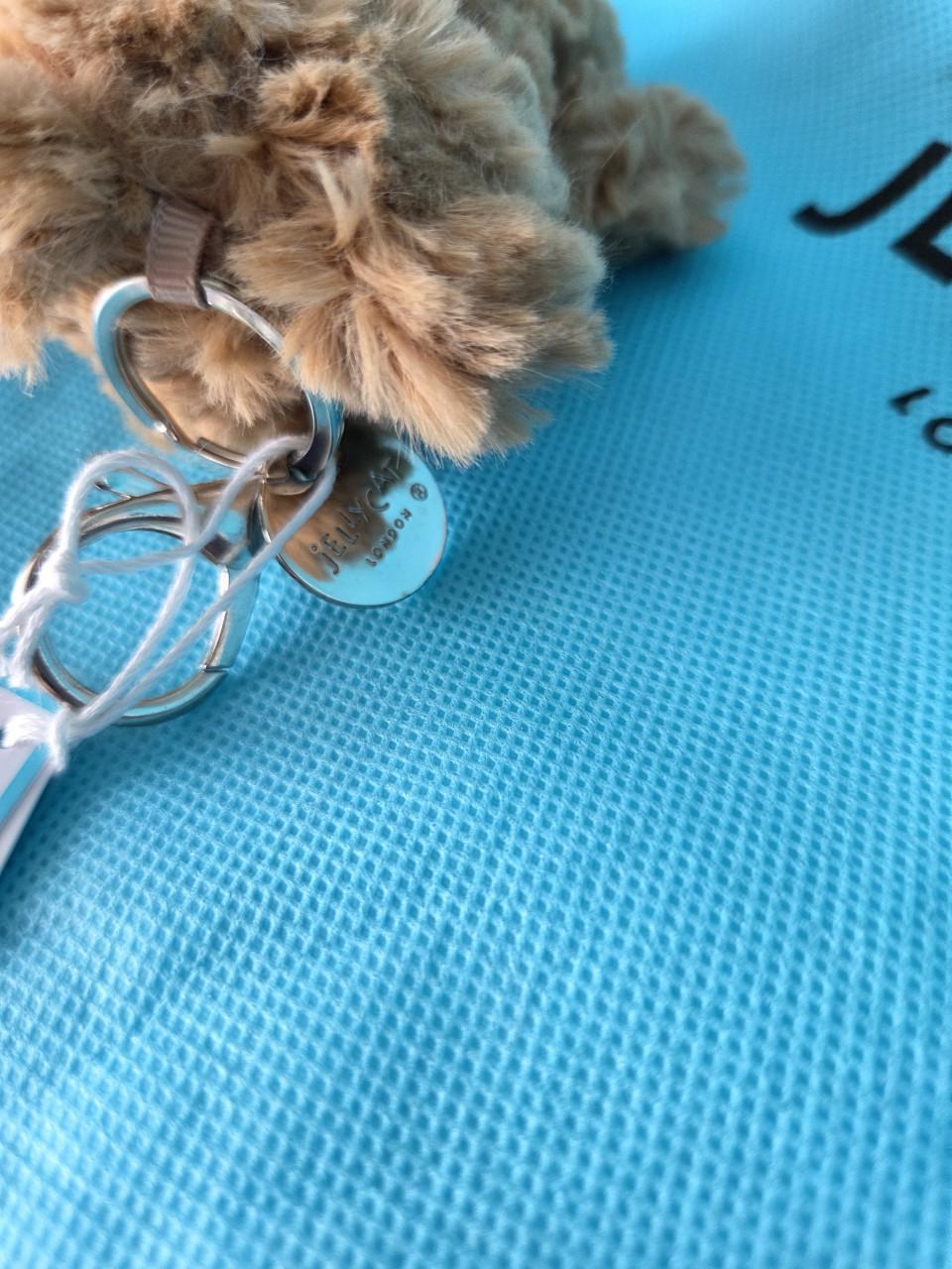 Bartholomew bear bag charm sleutelhanger met Jellycat labels