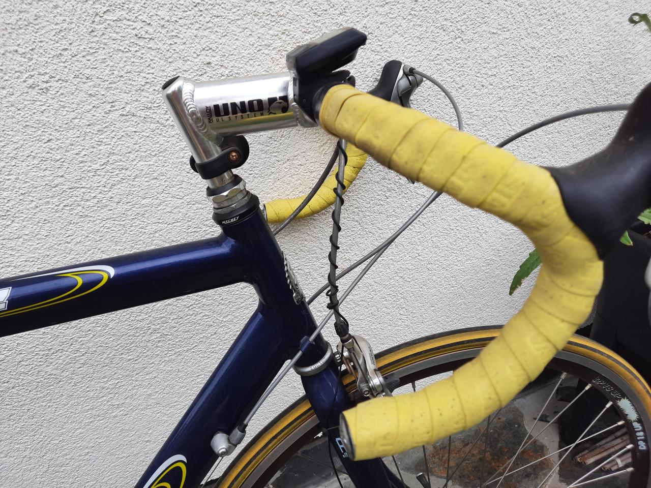 Wielrenfiets Paris-Nice van Jan Janssen maat L. Kleur blauw/geel