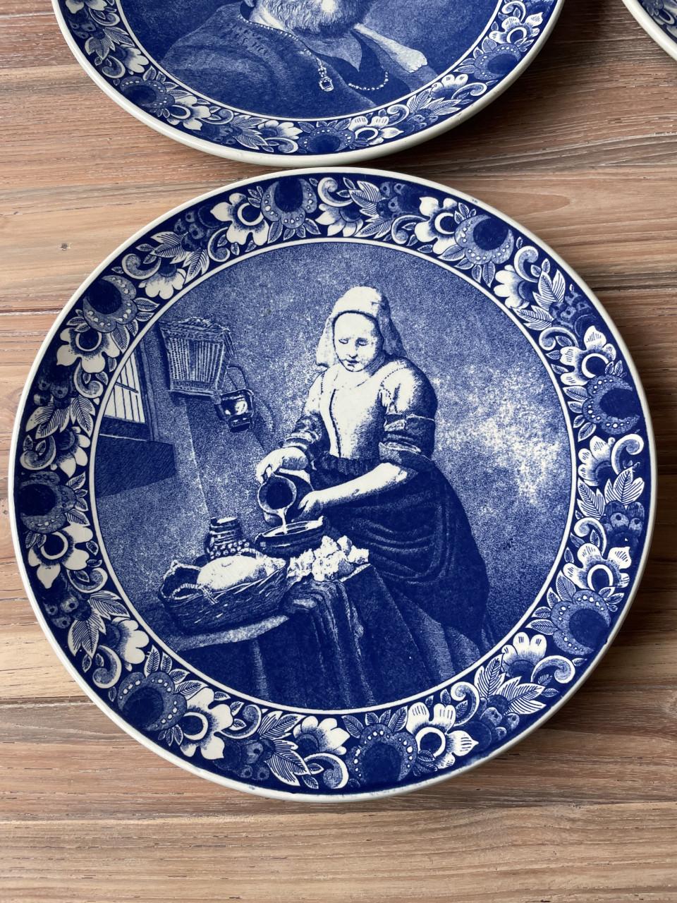 4 Delfs blauwe borden