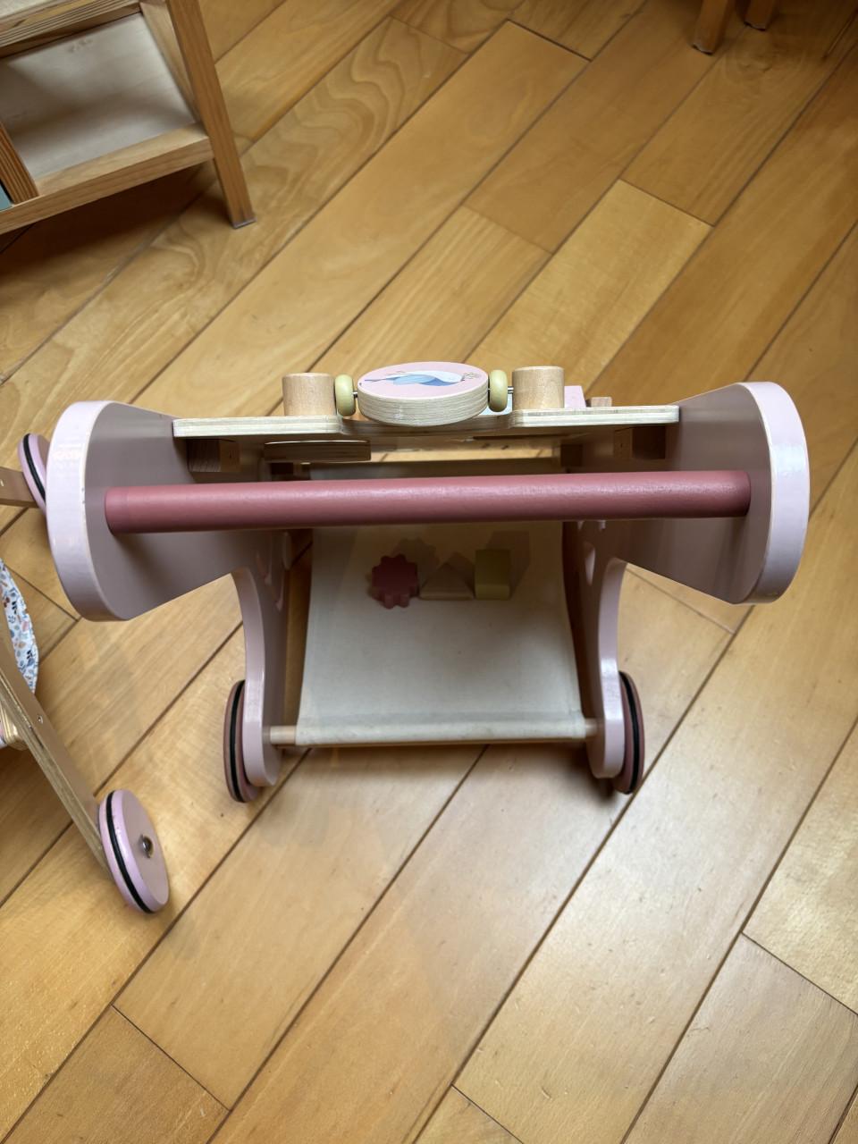 Little Dutch speel en loopwagentje, roze, vogel/vlinder/bloem motief