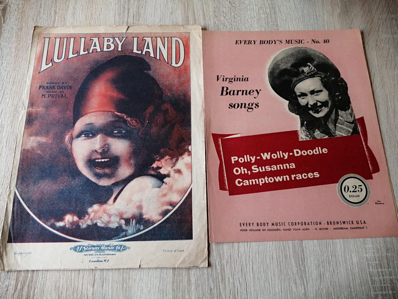 58 stuks oude bladmuziek