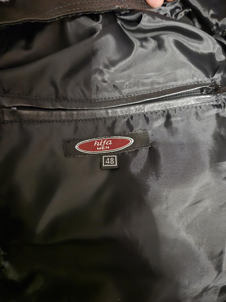 Hifa heren(motor)vest zwart leer Maat 48