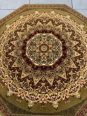 ✨Super Leuk Achthoekig Vintage Vloerkleed ✨Zuiver Scheerwol ✨