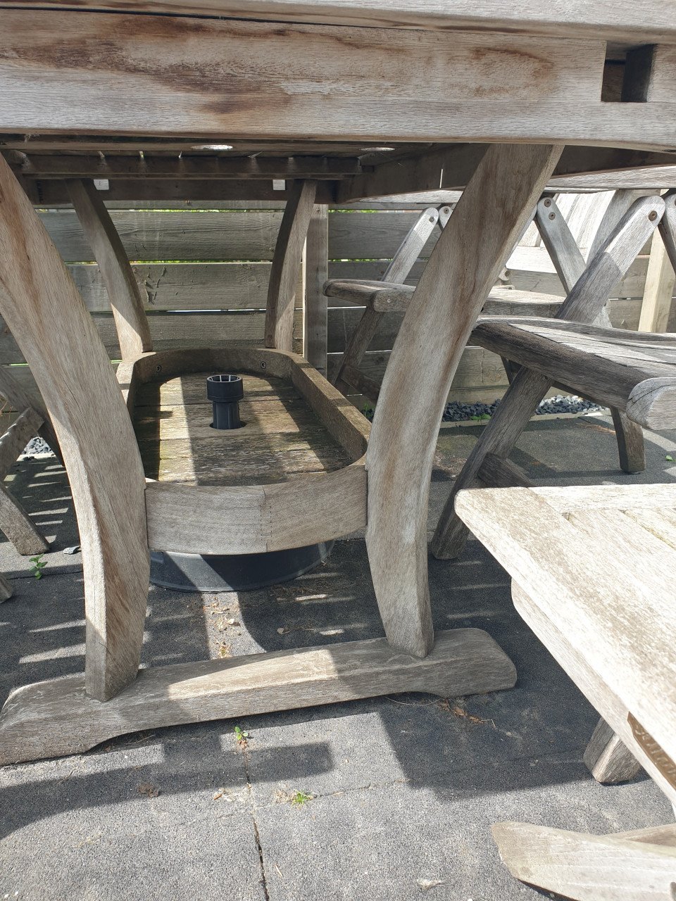 Hardhouten 7-delig tuinset