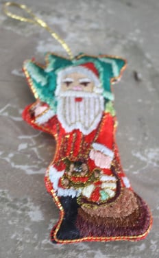 Stoffen kerstman hanger