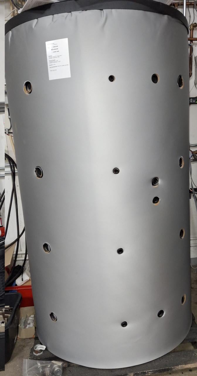 Buffervat 800 liter, 2 warmtewisselaars