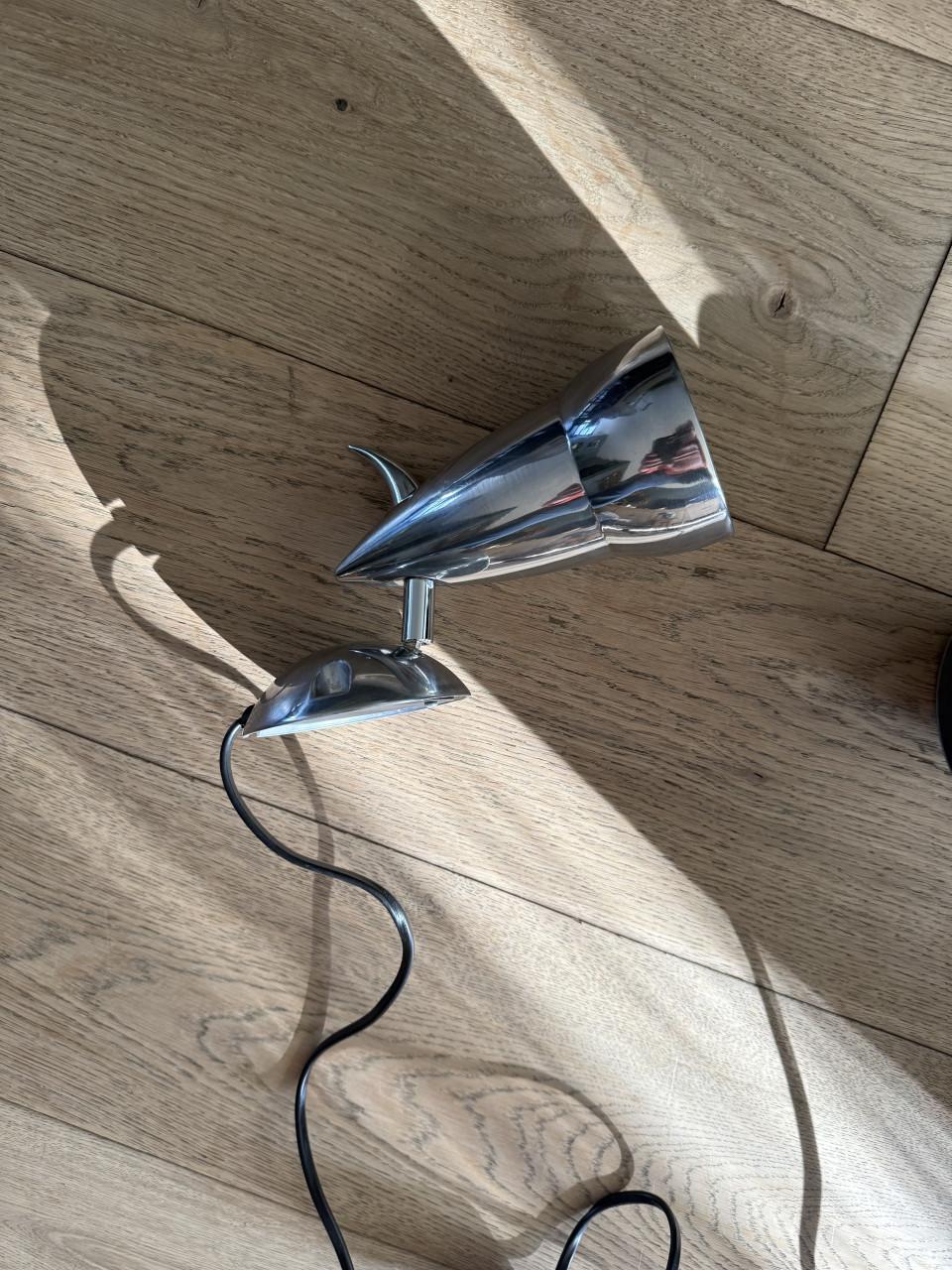 Vintage chromen spots Ettore Sottsass en Verner Panton