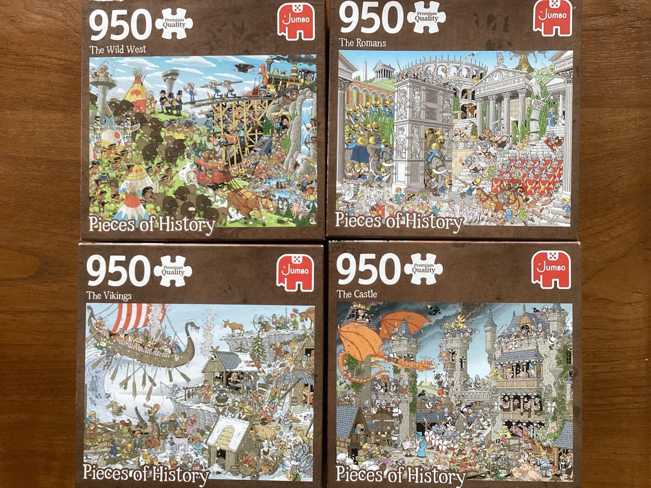 4 Jumbo legpuzzels: Pieces of History. 950 st.