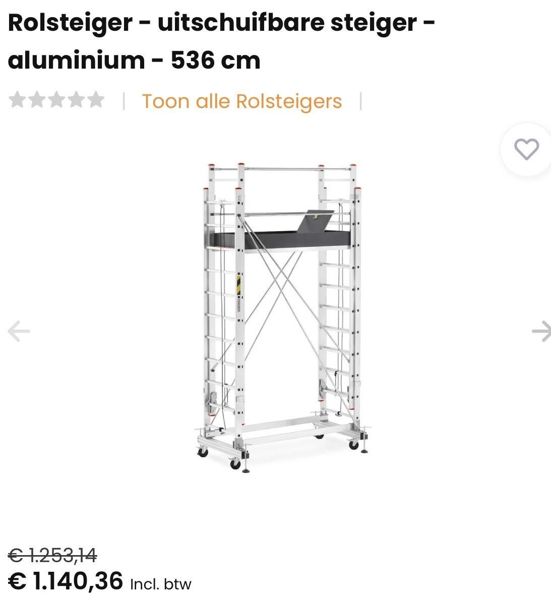 RolSteiger uitschuifbaar 6,5 meter hoog