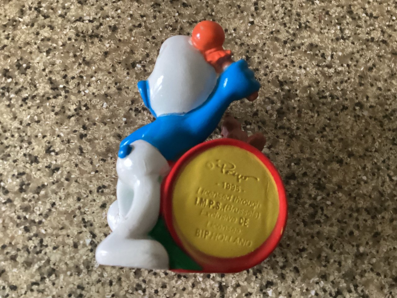 3x Smurfen Candy-toppers.  Materiaal: rubber.