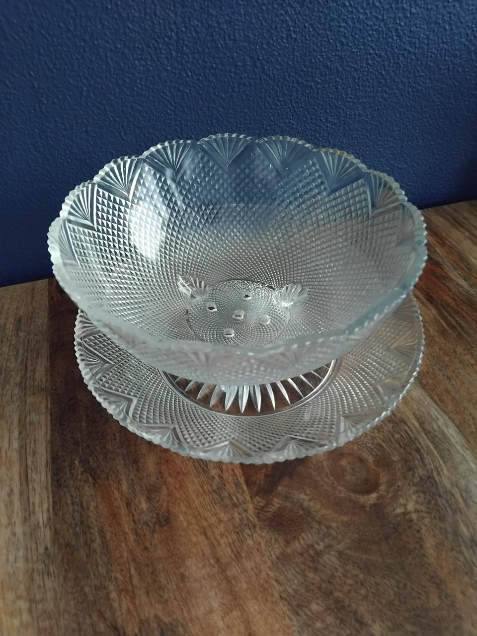 VERKOCHT! Antiek Fruittest / Waaierglas