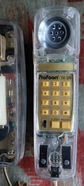 Vintage jaren 90 doorzichtige design telefoon