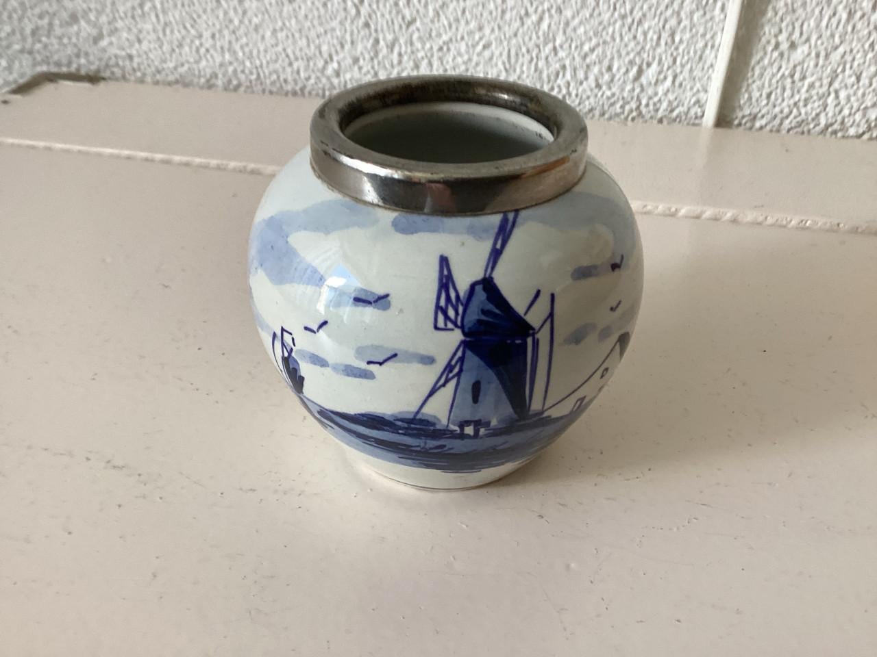 Delfsblauwe Lepelvaasjes. 6 x.