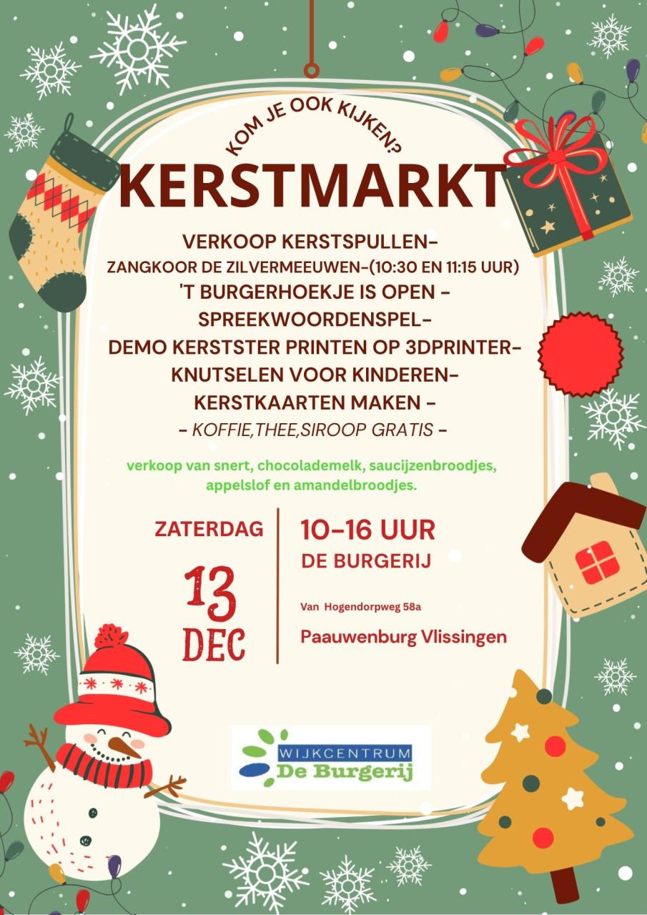 Kerstmarkt za 13 dec bij De Burgerij in Paauwenburg Vlissingen